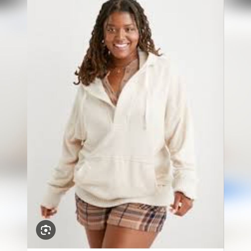 aerie Cream Pullover Hoodie
